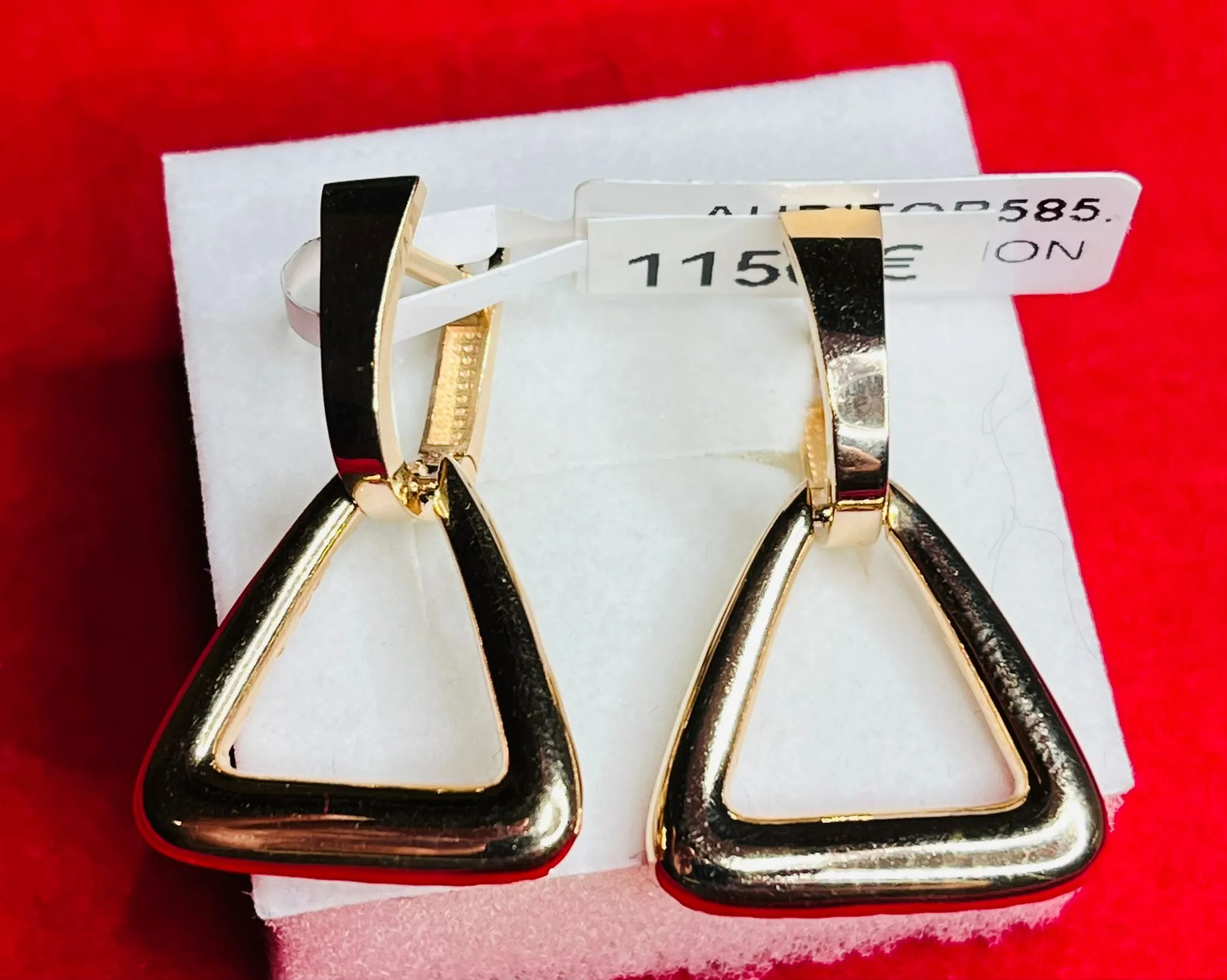 Moderne rechteckige Hängeohrringe aus 585er Gold